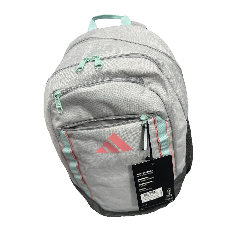 Adidas Excelerator Backpack Twill White/Semi Flash Aqua Blue/Semi Pink Spark New